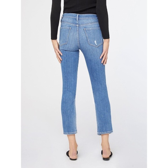 Frame Denim Heritage Le Sylvie Slender Straight Jeans High Rise Med Wash Sz 23 - Picture 2 of 15